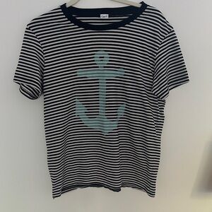 Clare V Black and White Striped Anchor Tee